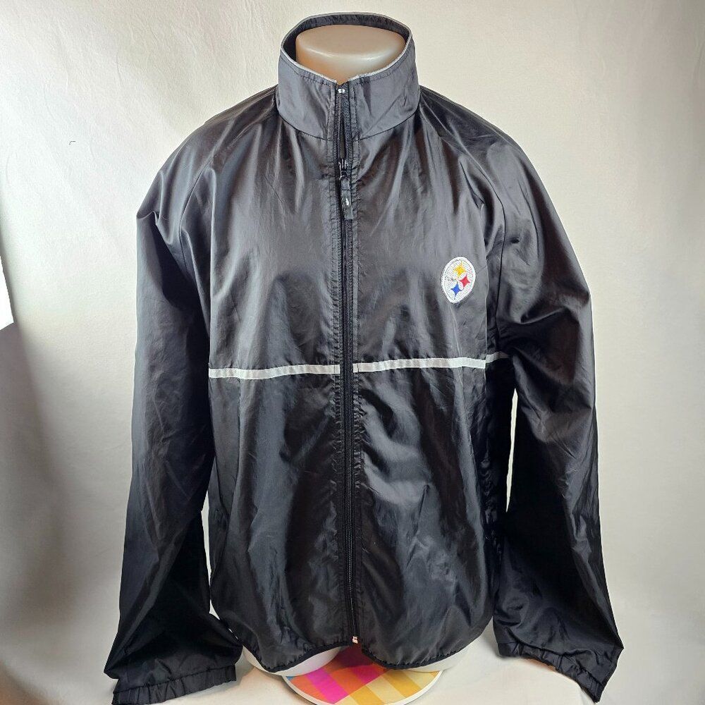 Pittsburgh Steelers Wind Breaker Mens XL Black SI Sports Illustrated Jacket